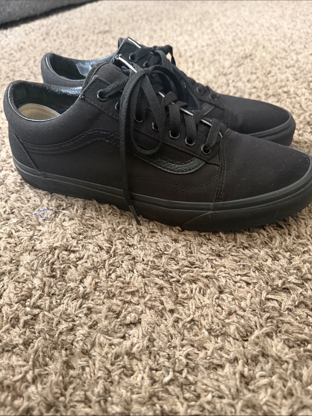 Vans Men's All-Black Low-Top Canvas Sneakers